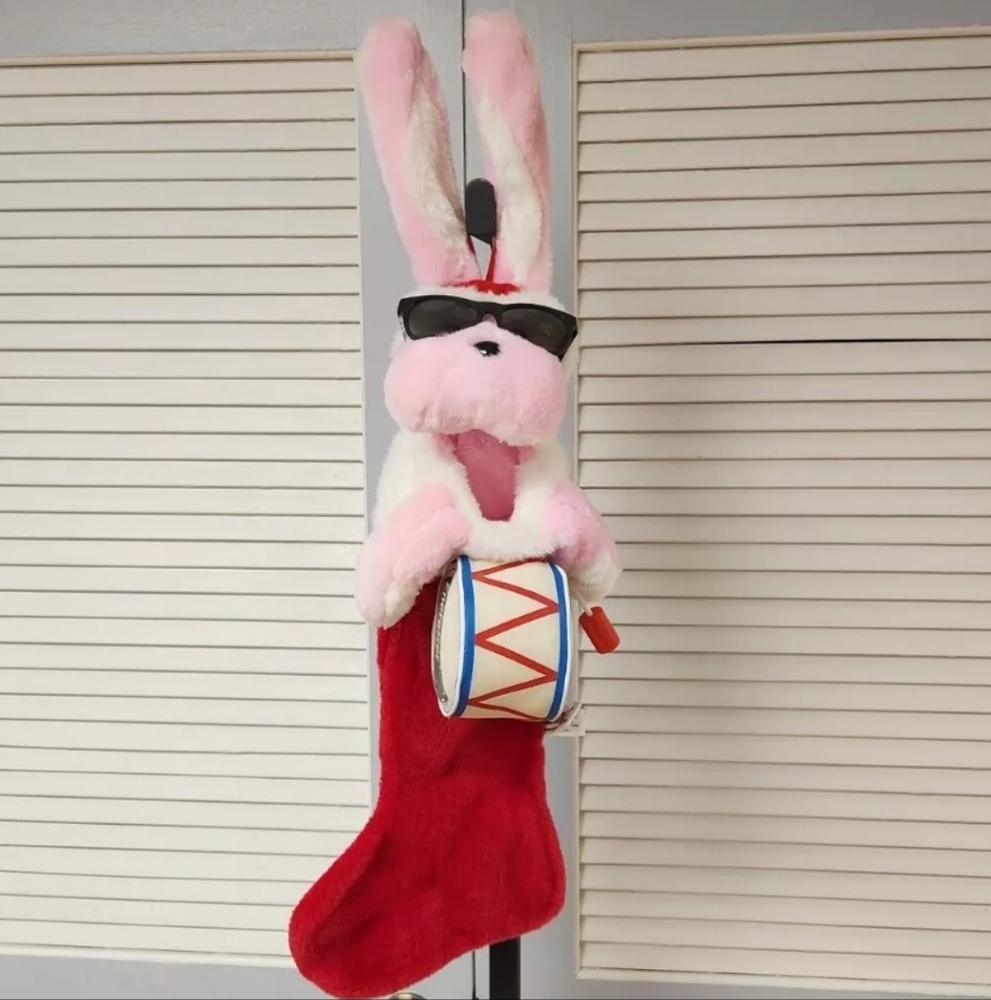 Vintage 1993 Energizer Battery Bunny Plush Christmas Stocking
